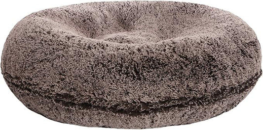 Bessie + Barnie Bagel Bed for Dogs and Cats – Round Pet Bed with 360-Degree Zipper, Waterproof Liner, Machine Washable Cover, Eco-Friendly Polyfill – Plush Donut Puppy Bed for Dogs