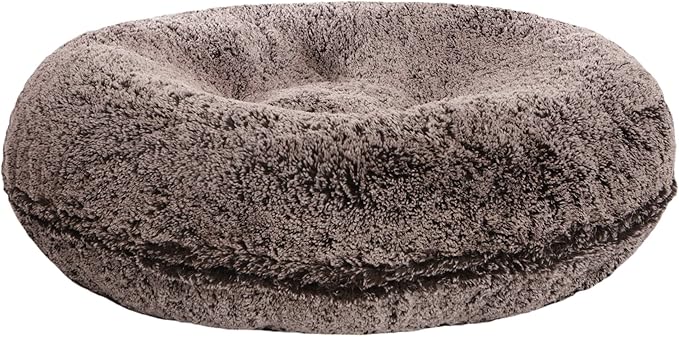 Bessie + Barnie Bagel Bed for Dogs and Cats – Round Pet Bed with 360-Degree Zipper, Waterproof Liner, Machine Washable Cover, Eco-Friendly Polyfill – Plush Donut Puppy Bed for Dogs