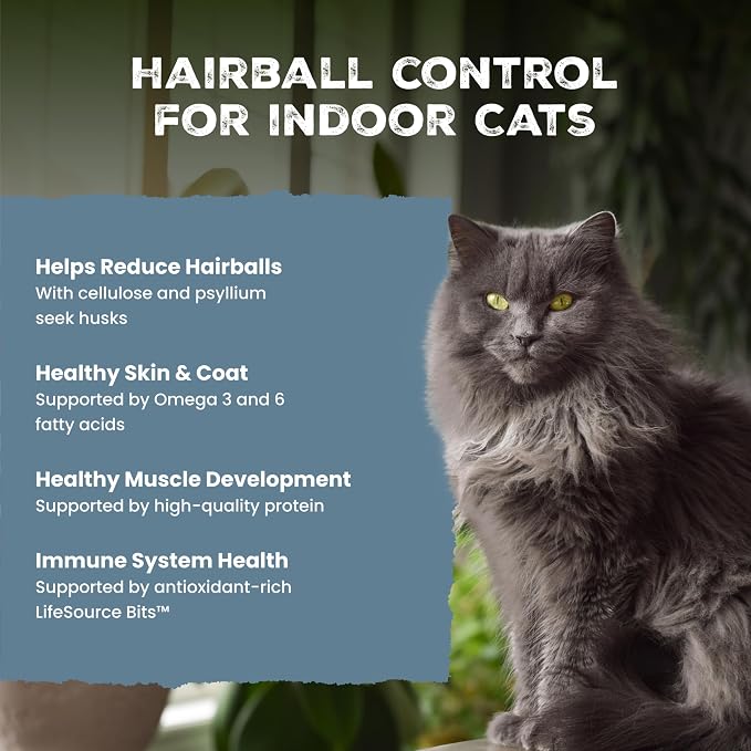 Blue Buffalo Wilderness Chicken Natural High-Protein Grain-Free Dry Food Hairball Control for Adult Indoor Cats, Real Chicken First, LifeSource Bits Support Immunity, Promotes Strong Muscles, 11 lbs.