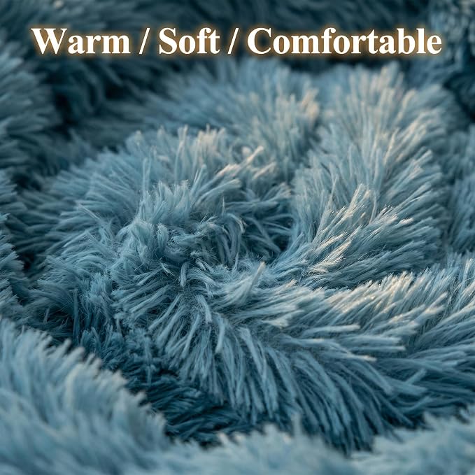 Guinea Pig Bed 11.8 Inch for Small Animal，Washable Small Animal Beds，Hideout Soft & Comfortable Donut Bed for Dwarf Rabbits/Hamster/Hedgehog/Ferrets,Blue