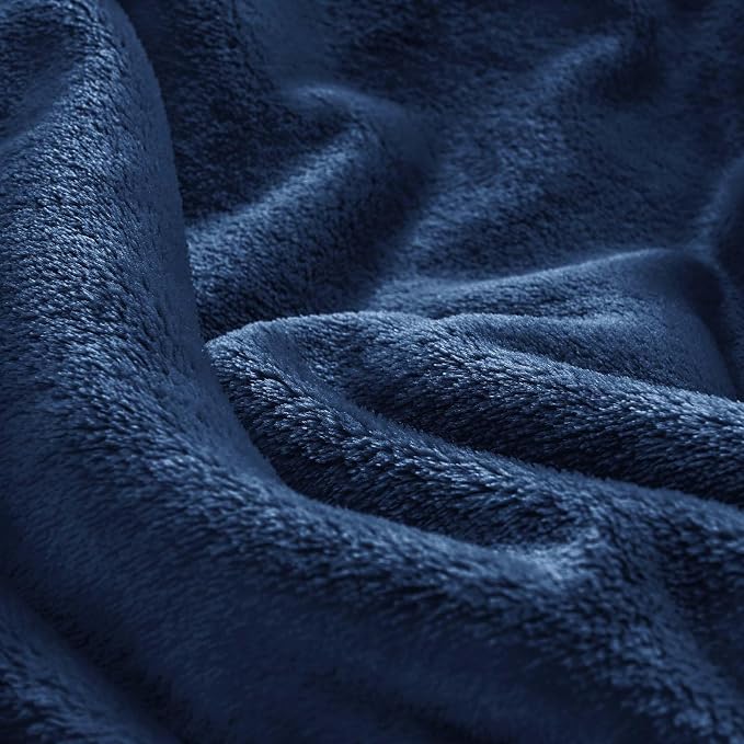 BEDELITE Big Fleece Blanket - 120" x 120" (10' x 10'), Super Soft Fluffy Fuzzy Oversized King Blanket for Bed, Couch, Sofa, Camping, Fits Whole Family, Navy Blue