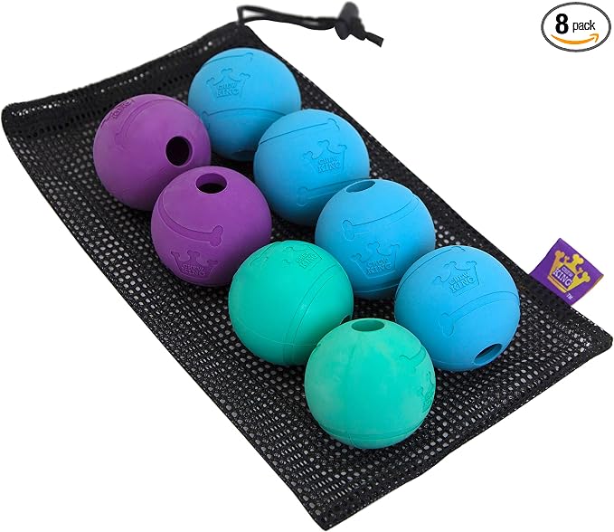 Chew King Fetch Balls Extremely Durable Natural Rubber Toy 2.5 inch, 8-pack (CM-0264-CS01)