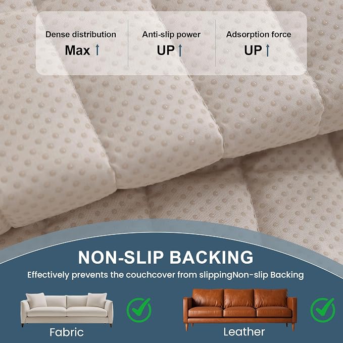 OTOB Couch Covers for Sofa Pet Friendly, Washable & Non Slip Fuzzy Dog Couch Cover Sofa Slipcovers Love Seat, Soft Plush Cozy Furniture Protector Cushion Mat, All Seasons (Dark Gray, 27.6" x 59.1")