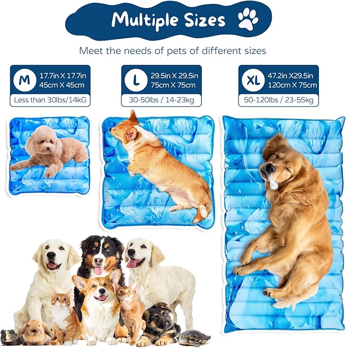 Dog Cooling Mat 2.0, Double-Sided Non-Slip Pet Cooling Pad, Washable and Durable, Indoor & Outdoor Summer Cooling Mat for All Pets, Keep Dogs and Cats Cool and Comfortable (47.5" x 29.5")