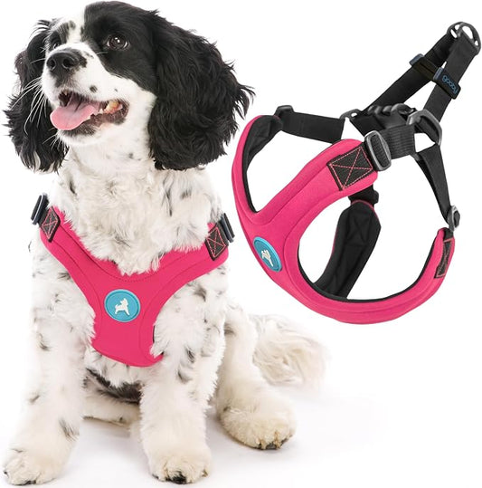 Gooby Escape Free Sport Harness - Pink, Small - No Choke Step-in Patented Neoprene Dog Harness with Four-Point Adjustment for Small to Medium Dogs