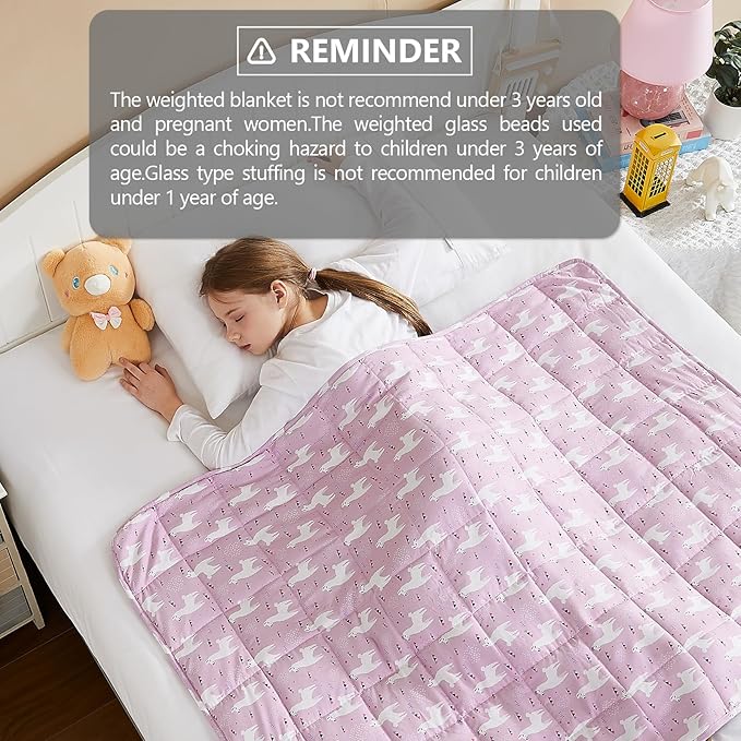 L'AGRATY Weighted Blanket - 36"x48" 3lbs Microfiber Material with Glass Beads Small Blanket for All-Season Summer Fall Winter Soft Thick