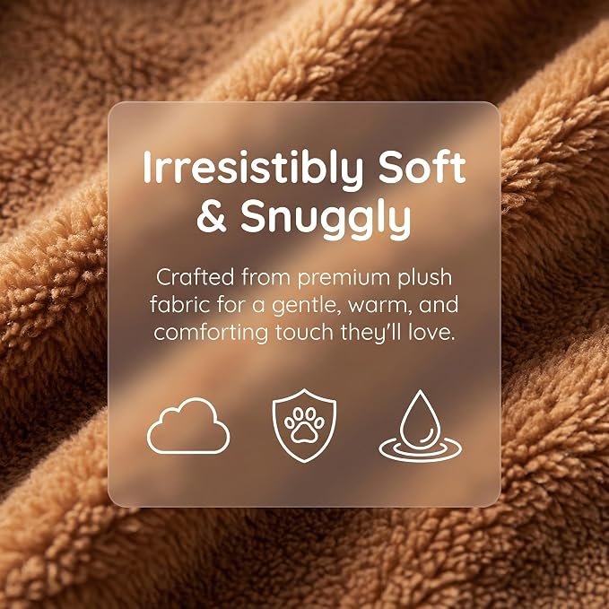 AED Cave-Style Dog Bed with Non-Slip Bottom, Enclosed Pet Bed for Small Dogs & Cats, M Size Cozy Tent House for 6-11 Lb Puppies and 9-17 Lb Kittens, Brown