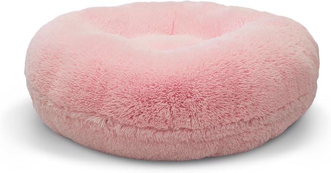 Bessie + Barnie Extra Plush Faux Fur Dog Bed - Circle Shape, Waterproof Lining, Removable Washable Cover, Multiple Sizes and Colors Available