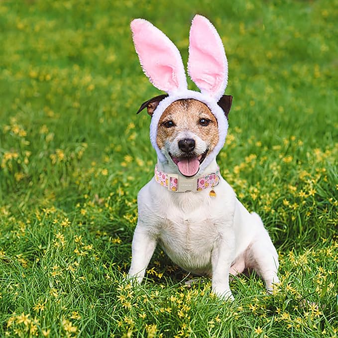 ARING PET Easter Dog Collar-Cute Adjustable Pink Chick Pet Collars Puppy Collar Gifts with Quick Release Buckle for Girl Boy Dogs-L