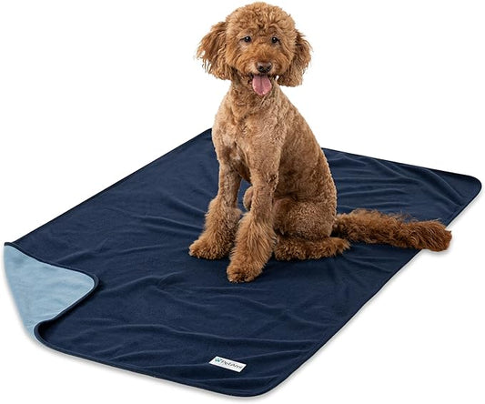 PetAmi Waterproof Dog Blanket for Couch, Pee Proof Reversible Cat Blanket for Sofa Bed Furniture Protector, Soft Fleece Washable Pet Throw for Dogs Cats Puppies Kittens, 40x60 Navy Blue