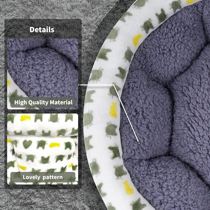 AIWIKIDE Super Soft Small Dog & Cat Bed, Anti-Anxiety Puppy Cuddler, Cozy Round Fluffy Plush Pet Bed, Machine Washable Faux Fur Donut Cuddler, Grey