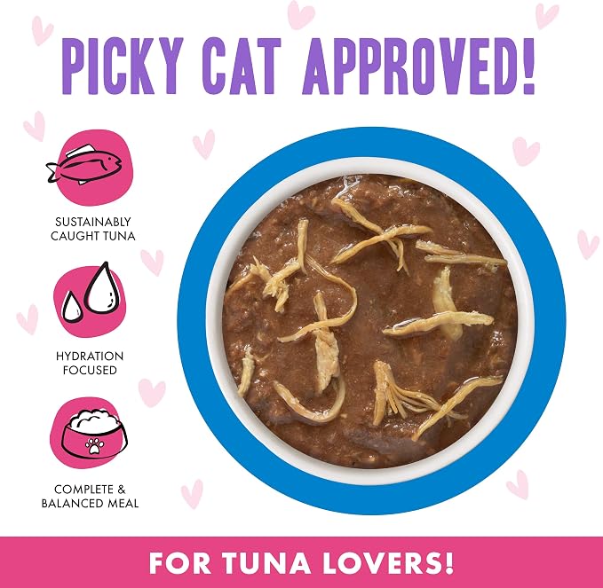Weruva B.F.F. OMG - Best Feline Friend Oh My Gravy!, Tuna & Chicken Chase Me with Tuna & Chicken, 2.8oz Can (Pack of 12)
