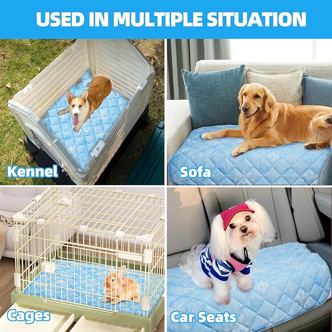 Homimp Dog Cooling Mat,15.5" x 19.5" Thicken Self-Cooling Mat for Dog&Cat,Internal Waterproof& Endothermic,Washable Pet Ice Cool Pad Blanket,Pet Sleeping Pad for Indoor Outdoor in Summer, Non-Toxic