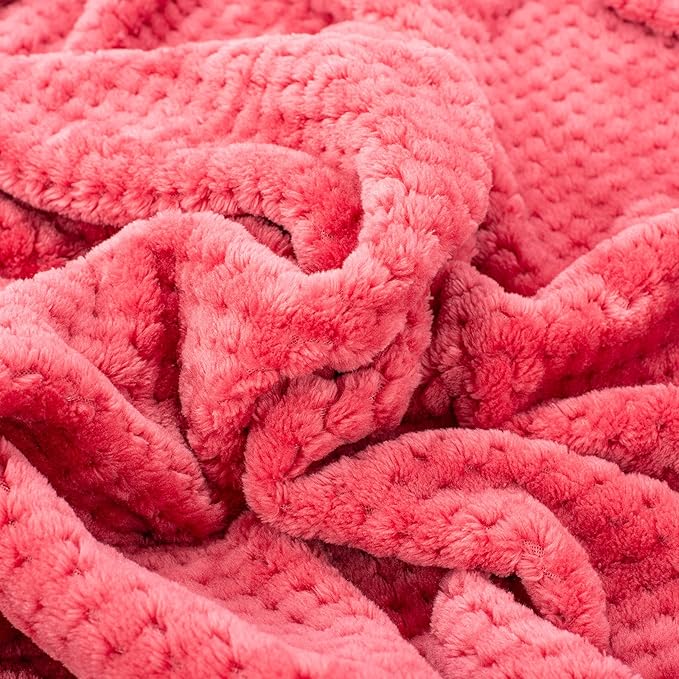 Pet Blanket for Dogs or Cats - Warm Soft Fuzzy Plush Fleece Throw for Puppy, Kitten, Small, Medium, Large Pets - Bed, Couch, Sofa, Travel (L/40" x 48", Cranberry)