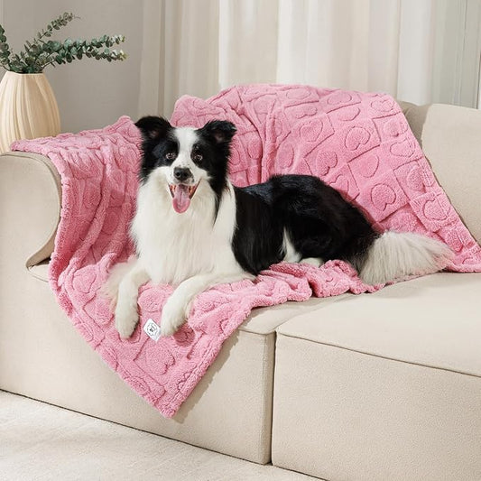 Luciphia Small Dog Blanket Washable Pet Bed Cover Soft Fluffy Puppy Blanket with Premium Fleece 300GSM Cozy Calming Cat Blankets for Indoor Cats Pink 41x31 inch