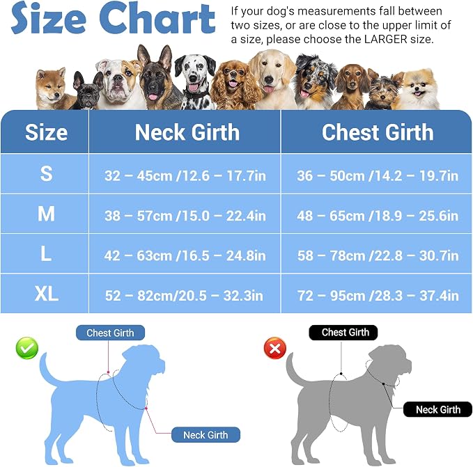 Funfox Dog Harness No Pull, Adjustable Pet Vest Harness, Super Soft Material with Vertical Handle Easy Control, Reflective Night Walking, 2 Leash Clips for Large Dogs, Mosaic Blue, L