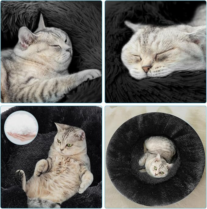 Dog Bed for Small Medium Large Dogs, 20 inch Calming Dogs Bed, Washable-Round Cozy Soft Pet Bed for Puppy and Kitten with Slip-Resistant Bottom