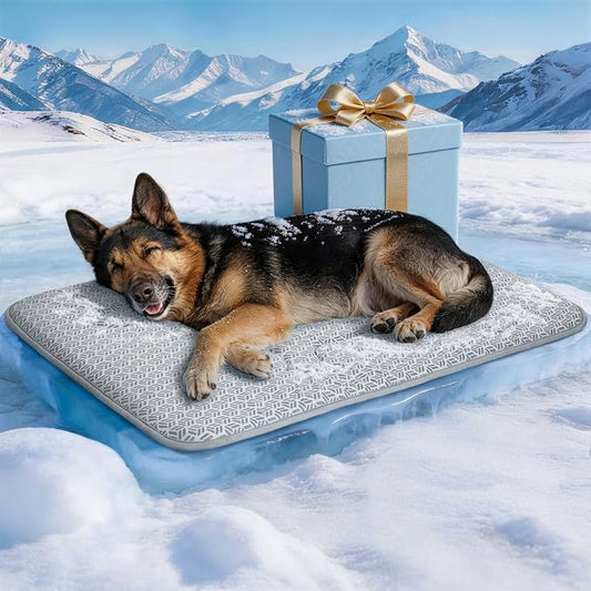 Cooling Mat for Dogs, Large Dog Bed & Dog Cooling Pad, Waterproof Pet Cooling Mat with Breathable Foam, Instant Relief for Dogs & Cats, Grey 44"x32"
