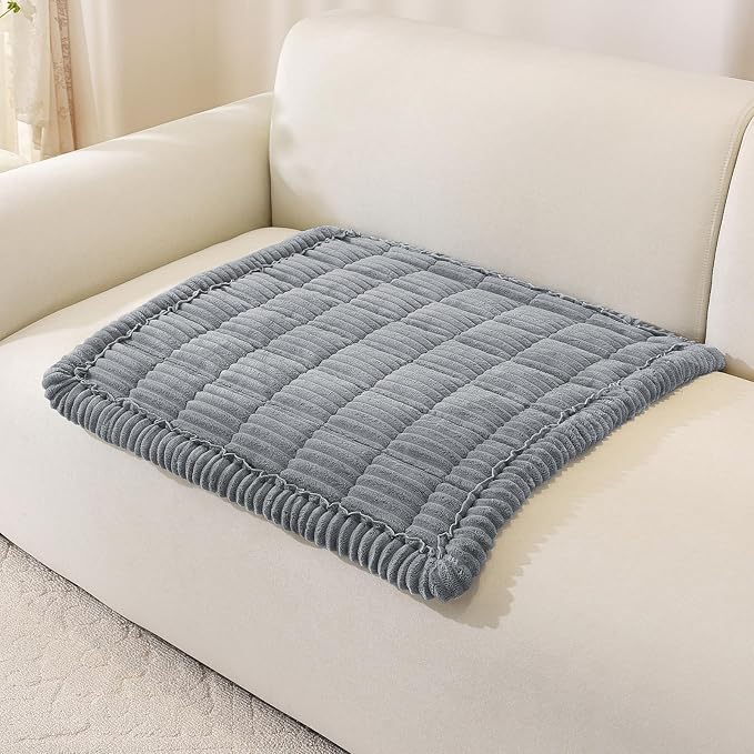 OstepDecor Couch Cover for Dogs, Washable Non Slip Sofa Cover for Pets, Soft Couch Covers for Sofa, Loveseat and Sectional, Furniture Protector Against Pet Hair & Scratches (27.6" x 27.6", Blue Grey)