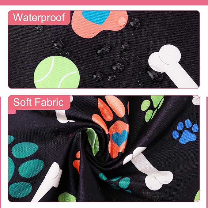 Dog Grooming Waterproof Apron with 2 Pockets, Cute Animals Puppy Dog Pets Apron