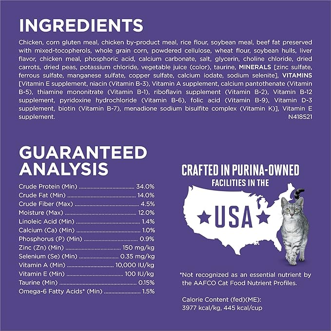 Purina ONE Natural Cat Food for Hairball Control, +PLUS Hairball Formula - 22 lb. Bag