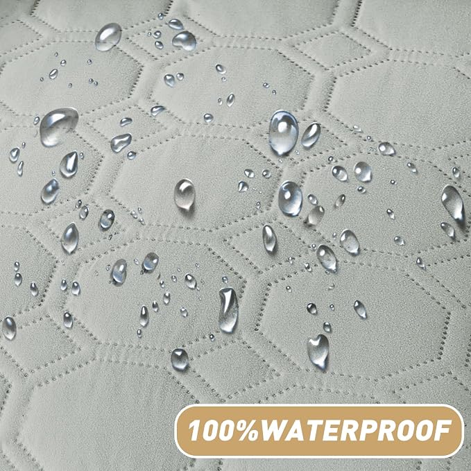 ZNSAYOTX Ultimate Cozy Blankets (52"x82") 100% Waterproof Bed Mat Blanket for Dog Pets, Couch Sofa Protector with Non-Slip Back Washable Durable, Pee Scratch Proof Easy to Clean (Light Grey)