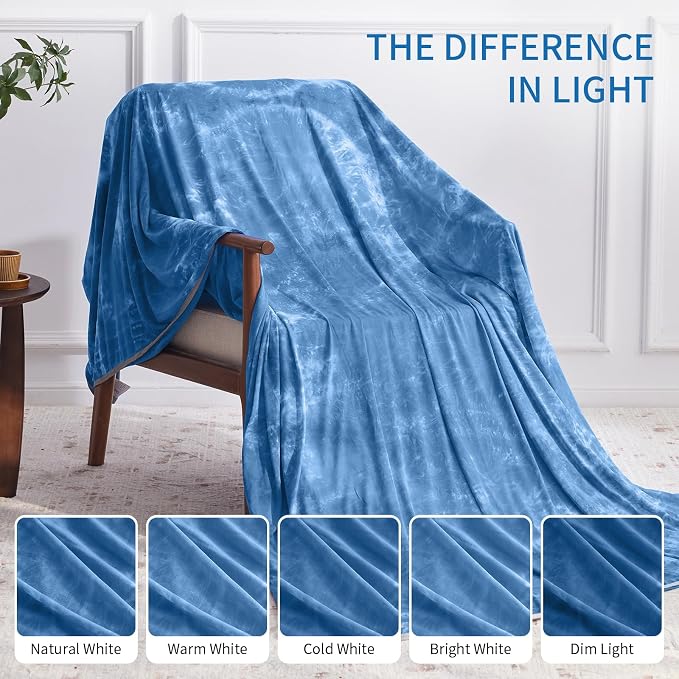 Guohaoi Cooling Throw Blanket for Hot Sleepers, King Size 90''×108'' Lightweight Breathable Summer Bed Blanket for Couch, Arc-Chill Q-Max >0.5 Cool Fiber,Lightweight Tie Dye Blanket Light Blue