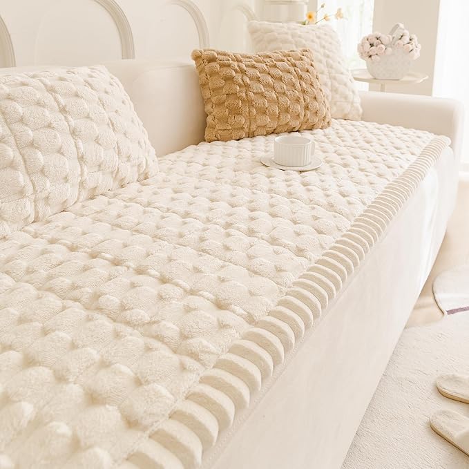 Mivnue Pet Couch Cover Dogs Washable Sofa Protector Non Slip Fuzzy Couch Pads Pet Friendly Dog Mat for Couches and Sofas