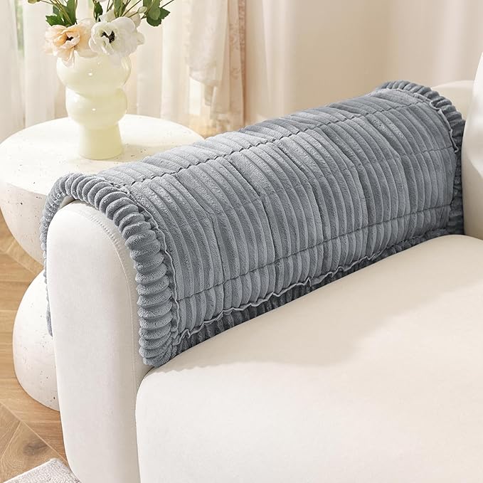 OstepDecor Couch Cover for Dogs, Washable Non Slip Sofa Cover for Pets, Soft Couch Covers for Sofa, Loveseat and Sectional, Furniture Protector Against Pet Hair & Scratches (20" x 24", Blue Grey)