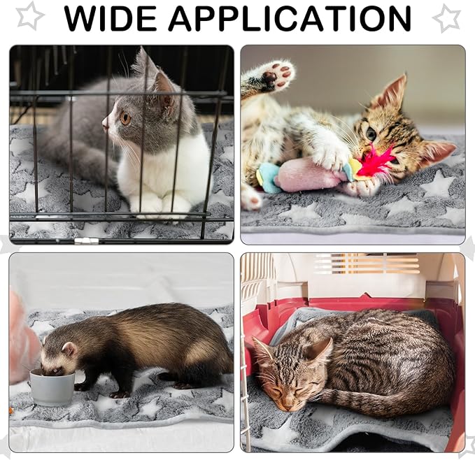 Tranqun 4 Pcs Waterproof Dog Puppies Cat Blankets Bed Mat Washable Crate Kennel Whelping Pads Reusable Pet Pee Pad Soft Reversible Pet Training Pads Sleep Floor Mat Guinea Pig Liner