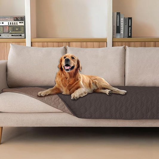 gogobunny 100% Double Sided Waterproof Dog Blanket Soft Pet Bed Cover Reversible Protect Furniture Couch Sofa Car for Puppy Large Dog Cat (Dark Coffee/Light Coffee, 30x90 Inch (Pack of 1))