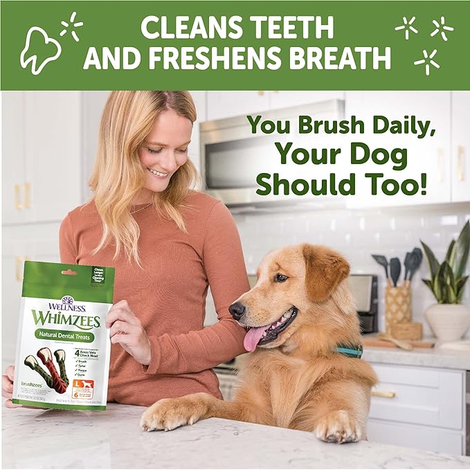 Wellness WHIMZEES Value Pack Natural Dog Dental Treat, Chews, Freshens Breath, Large Size, 50.9 oz Box, 24 Count