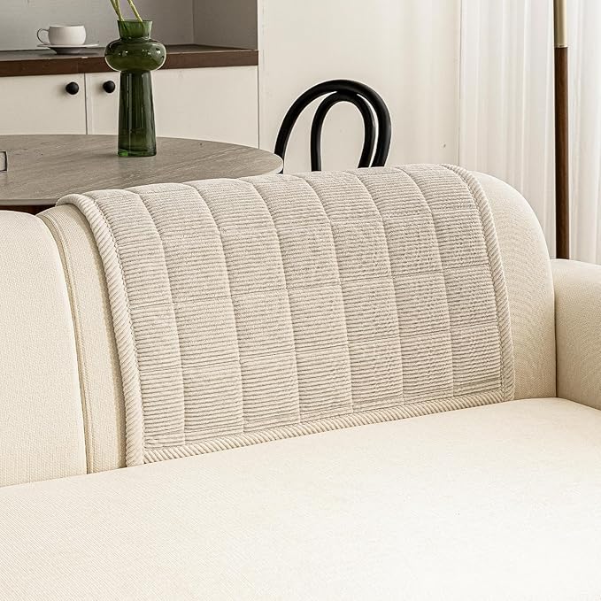 Couch Covers for Dogs Washable, Non Slip Couch Covers for Loveseat Sofa Pet Friendly, Soft Fuzzy Sofa Covers for Pet, Dog Couch Cover Furniture Protector(1PC,Beige White,27.6"x27.6")
