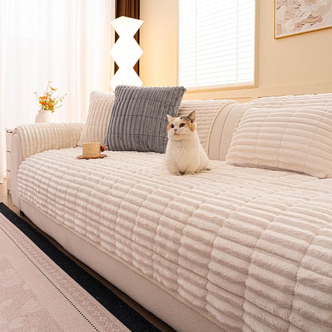 Washable Pet-Friendly Couch Covers for Dogs Fuzzy Pet Sofa Covers Dog Couch Blankets and Cushion Covers for Sofa