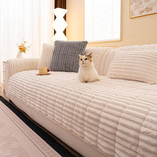 Washable Pet-Friendly Couch Covers for Dogs Fuzzy Pet Sofa Covers Dog Couch Blankets and Cushion Covers for Sofa