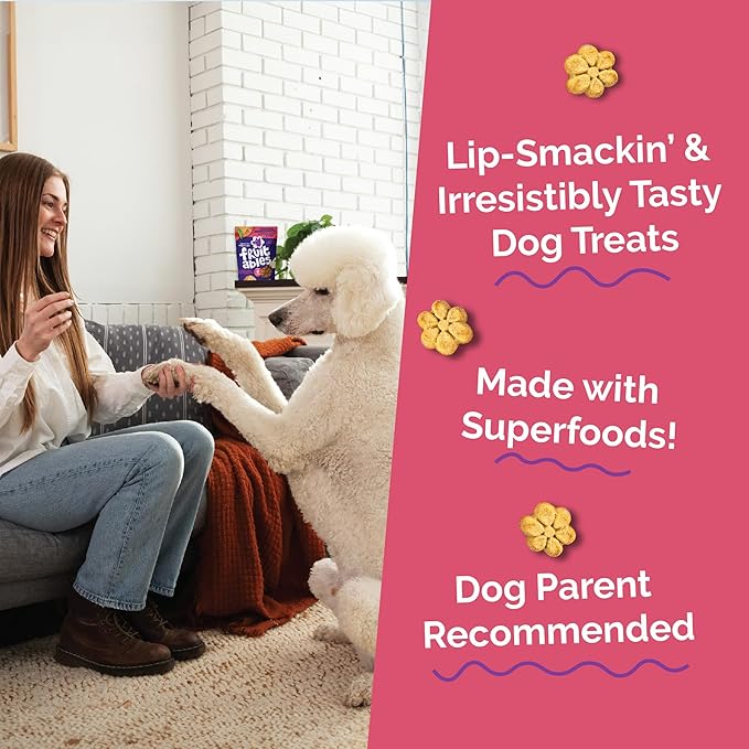 Fruitables Baked Dog Treats, Healthy Pumpkin Treat for Dogs, Low Calorie & Delicious, Pet Essential, Made with No Wheat, Corn & Soy, Made in the USA, Allergy Friendly, Pumpkin and Apple Flavor, 20 oz