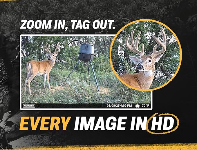 Moultrie Deer Feeder Standard and Moultrie Edge 3 Cellular Trail Camera Bundle