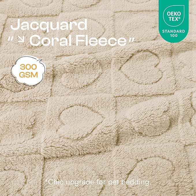 Luciphia 1 Pack 2 Small Dog Blanket Washable Pet Bed Cover Soft Fluffy Puppy Blanket with Premium Fleece 300GSM Cozy Calming Cat Blankets for Indoor Cats Grey/Beige 57x40 inch