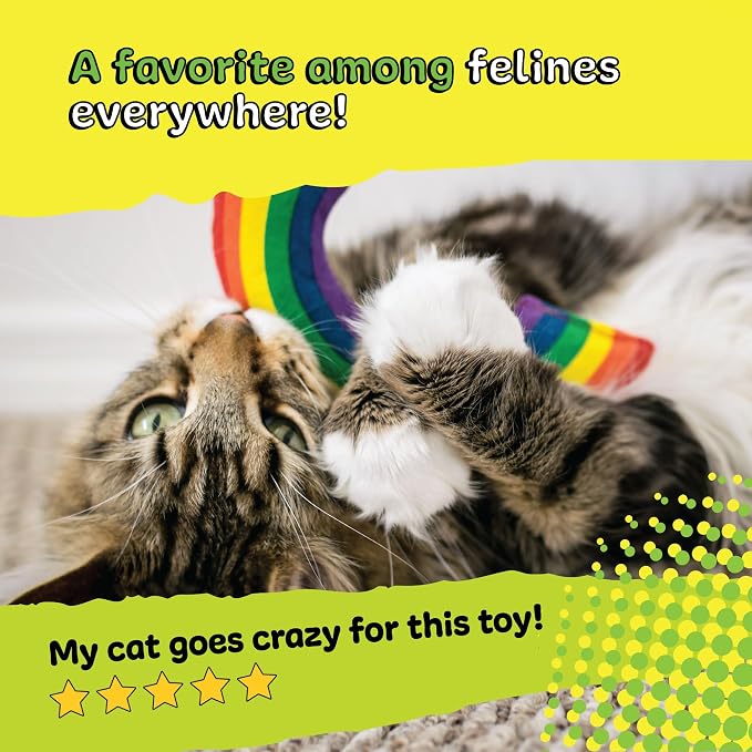 Yeowww! Catnip Rainbow Toy for Cats - Colorful Arch Shape - Durable Cotton Twill - Made in the USA - Stuffed with Organically Grown Catnip