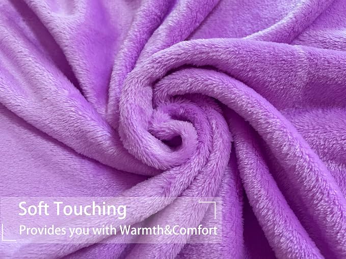 iMaylex Soft Puppy Flannel Fleece Blanket for Pet Dog Cat, Plush Microfiber, Cozy and Lightweight, Light Purple, Pet, 19 x 27 inch (50 x 70 cm)