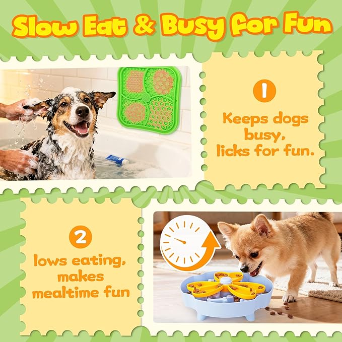 Forfon Curated Dog Puzzle Toys for Boredom and Mental Stimulation, 10-Pack Enrichment Toy Set with Slow Feeder Bowl, Lick Mat & Treat Ball to Keep Dogs Busy and Engaged