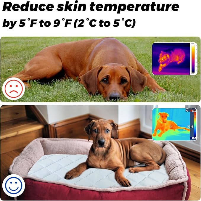 Dog Cooling Mat, Pet Washable Non-Toxic Summer Dogs Cats Cooling Pads Sleeping Kennel Mats Cool Ice Blanket for Indoor & Outdoor Dog Beach Essentials Gray Large