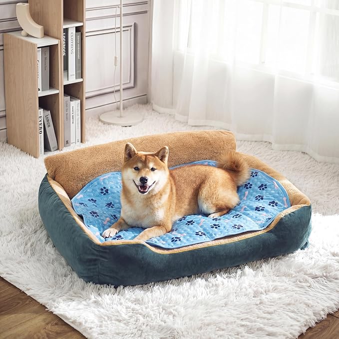 Dog Cooling Mat, Patented Gel Cooling Dog Bed, Non-Slip Waterproof Gel Cooling Pad for Medium Dogs, Pet Cooling Mat for Indoors Outdoors, Crate Kennel Car Travel 24.5"x36"