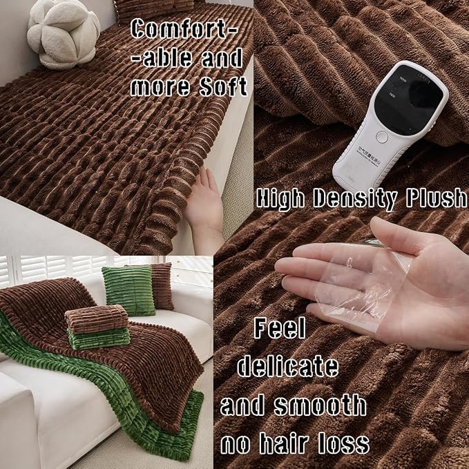 Mitid Sofa Cover Fuzzy Couch Cover for Pet, Couch Covers for Dogs Washable Non-Slip Sofa Slipcover Cushion Protector Pets Friendly Mat