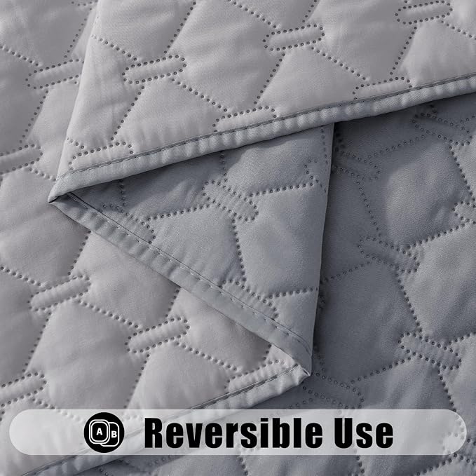 Smiry Waterproof Dog Bed Cover Blanket, Soft Reversible Pet Blanket, Washable Leakproof Cats Dogs Couch Cover for Sofa, Couch, Furniture (52x82 Inch, Grey/Light Grey)
