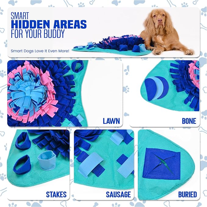 PET ARENA Snuffle Mat for Dogs Large Breed, Cats - 25" x 25’’ Enrichment Toys for Large Snuffle Mat Dogs Encourages Natural Foraging Skills and Stress Relief for Size Small/Medium/Large Dog