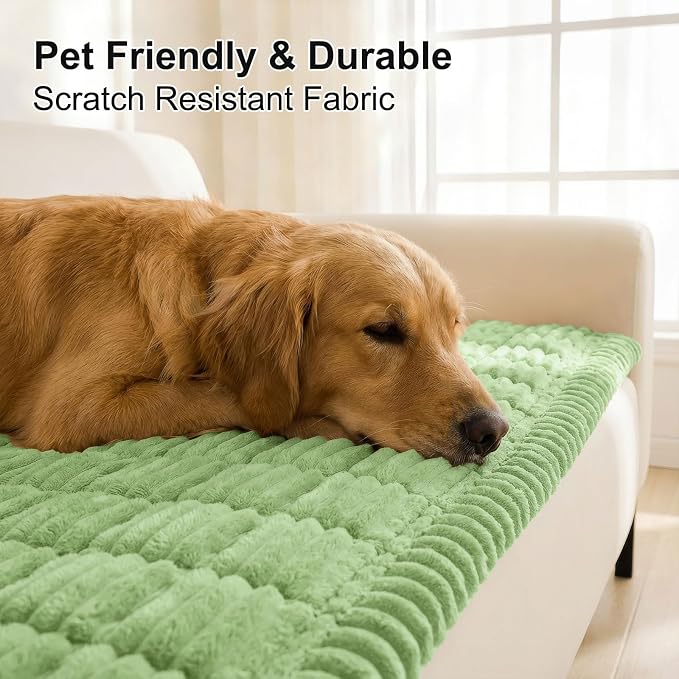 Smiry Couch Cover for Dogs, Non Slip Washable Sofa Protector for Pets, Soft Furniture Cover for Pet, Stylish Sofa Covers, Cozy Protect Against Fur, Dirt & Everyday Messes (Grass Green, 35.4" x 63")