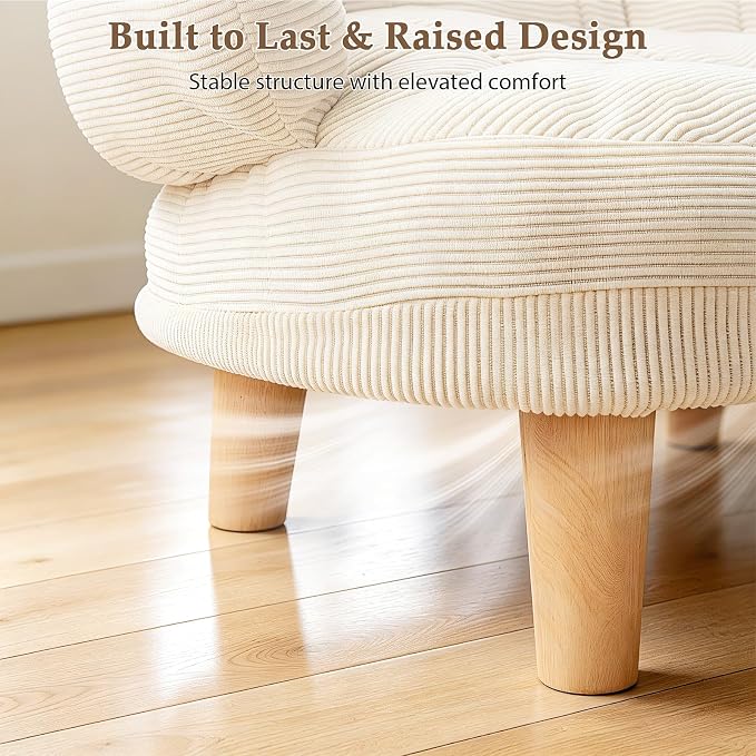 Cat Sofa Furniture-Style Pet Bed with Removable Cotton Velvet Cover, Solid Pine Wood Legs, for Cats and Small Dogs, White
