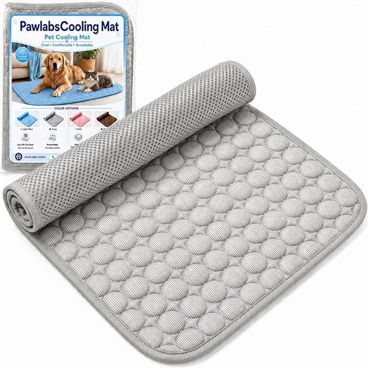 Mat for Dogs and Cats, Ice Silk Pet Cooling Mat, Washable Dog Cooling Pad with Soft PP Cotton Padding, Breathable Dog Bed Mat for Crate, Sofa, Car, Indoor Outdoor (Gray, X-Large)