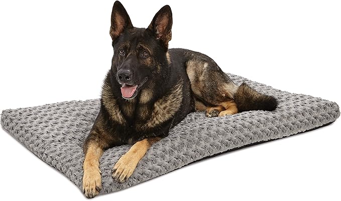 MidWest Homes for Pets XL QuietTime Deluxe Gray Ombré Swirl Plush Pet Bed, Machine Washable, Non-Skid Bottom, Soft Crate Mat for 48-inch Crates
